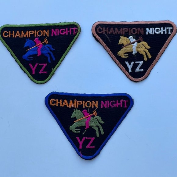 Iron On Patches Champion Nights Multi Color Patches for Craft Clothes Lot of 3 - Picture 2 of 9